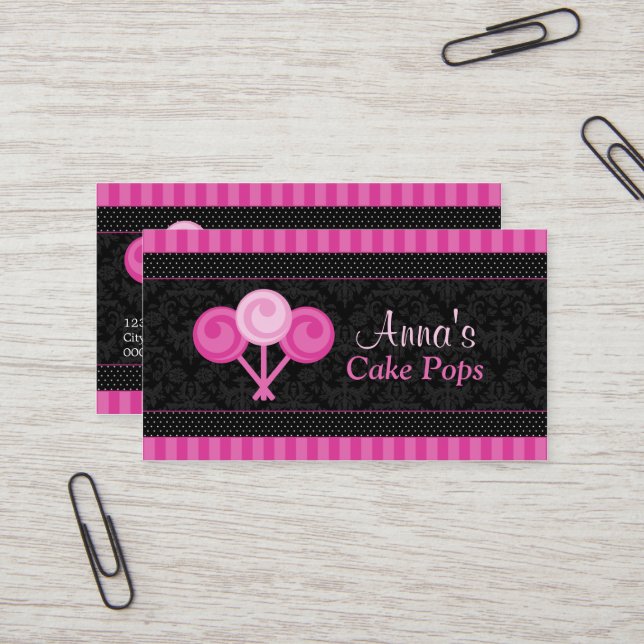 Kuchen-Pop-Bäckerei-Geschäfts-Karten Visitenkarte (Vorderseite/Rückseite Beispiel)