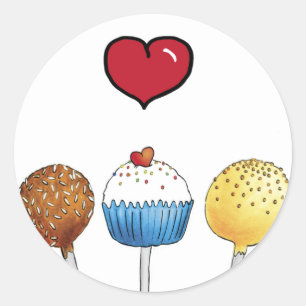 Kuchen-Pop der Liebe I Runder Aufkleber