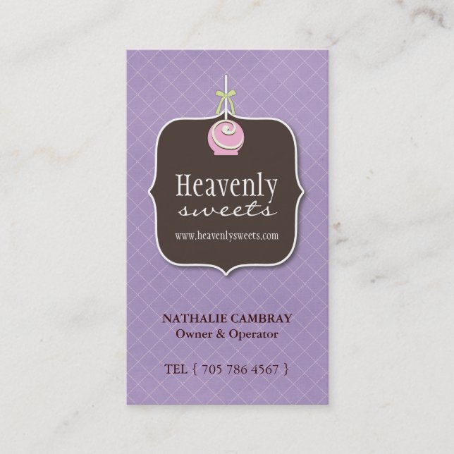 Kuchen-Pop-Geschäfts-Karte Visitenkarte (Vorderseite)