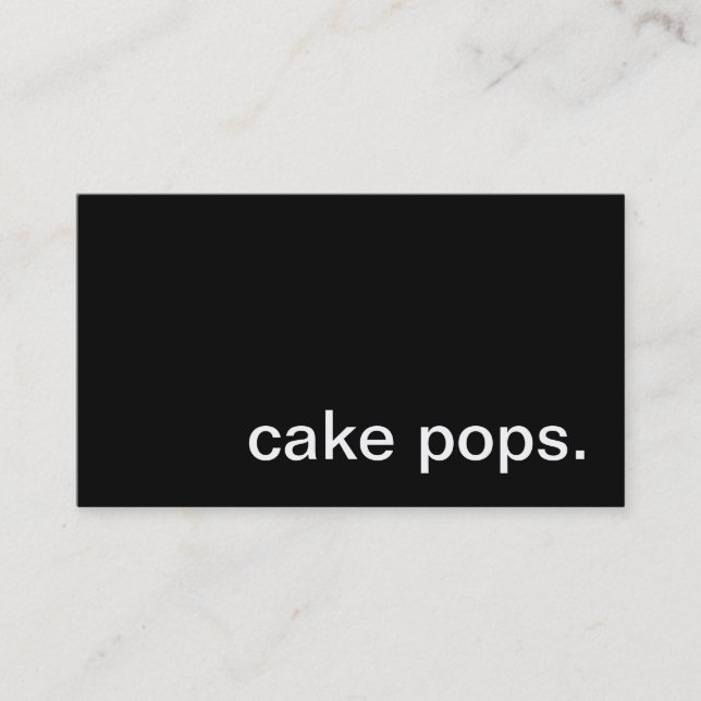 Kuchen-Pop-Geschäfts-Karte Visitenkarte (Vorderseite)