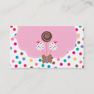 Kuchen-Pop-Geschäfts-Karten-Polka-Punkt-rosa Visitenkarte