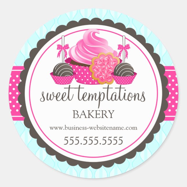 Kuchen Pop Keks Backwaren Box Siegel Runder Aufkleber (Vorderseite)