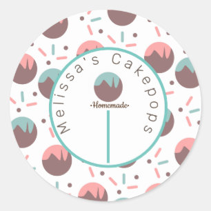 Kuchen-Pop-Logo-Hausgemachte Bäckerei Streusel Runder Aufkleber