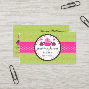 Kuchen-Pop und Kuchen-grünes Rosa Visitenkarte