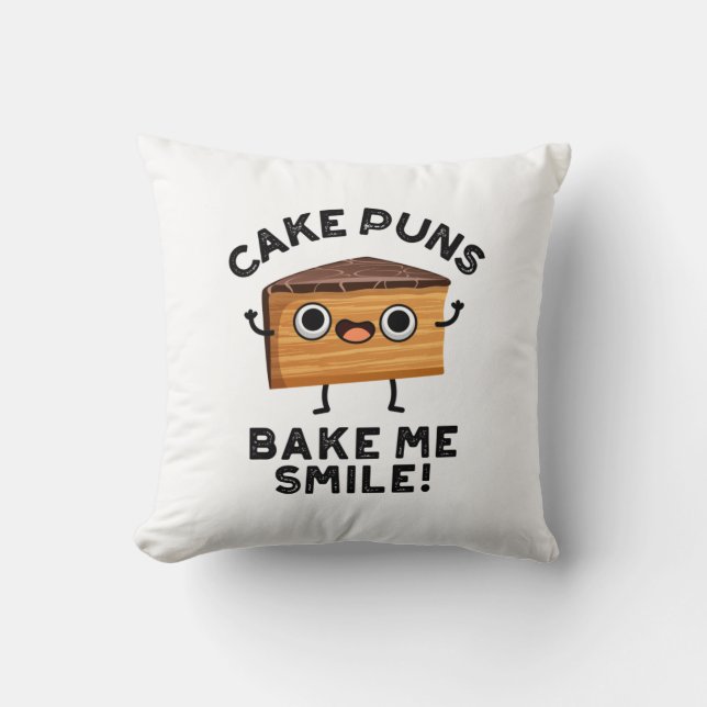 Kuchen Puns Bake Me Lächeln Funny Baking Puff Kissen (Vorderseite)