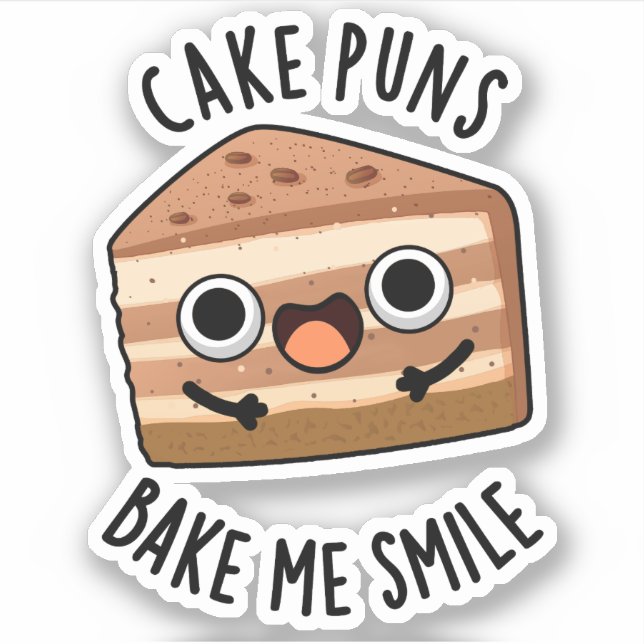 Kuchen Puns Bake Me Lächeln Funny Food Puff Aufkleber (Vorderseite)
