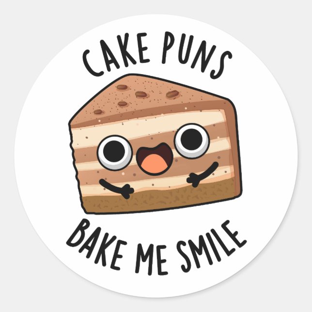 Kuchen Puns Bake Me Lächeln Funny Food Puff Runder Aufkleber (Vorderseite)
