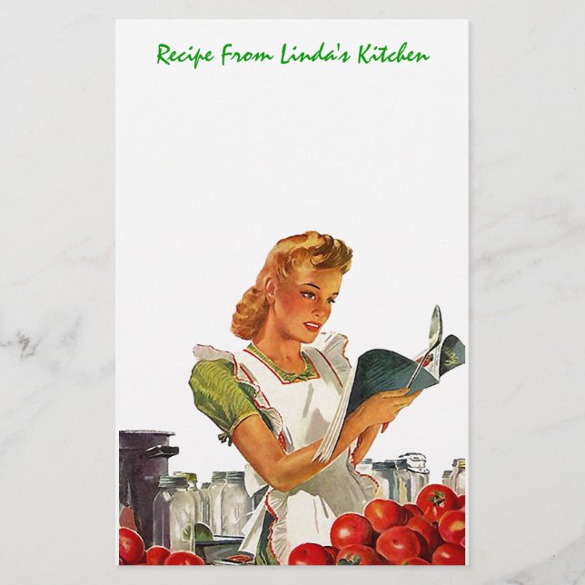Küchen-Rezept-persönliches Briefpapier (Vorderseite)