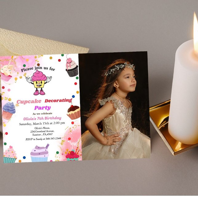 Kuchen schmückend Geburtstag, Backbash für Kinder Einladung (Von Creator hochgeladen)