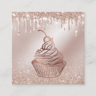 Kuchen & Süßigkeiten Cupcake Zuhause Bäckerei Trop Quadratische Visitenkarte
