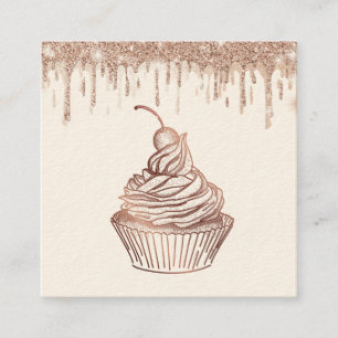 Kuchen & Süßigkeiten Cupcake Zuhause Bäckerei Trop Quadratische Visitenkarte
