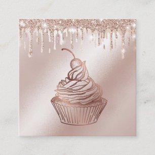 Kuchen & Süßigkeiten Cupcake Zuhause Bäckerei Trop Quadratische Visitenkarte