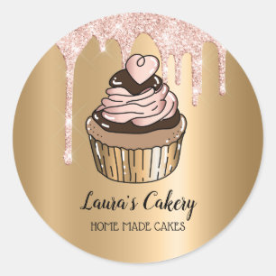 Kuchen & Süßigkeiten Cupcake Zuhause Bäckerei Trop Runder Aufkleber