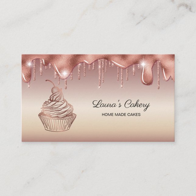 Kuchen & Süßigkeiten Cupcake Zuhause Bäckerei Trop Visitenkarte (Vorderseite)