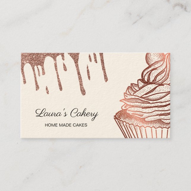 Kuchen & Süßigkeiten Cupcake Zuhause Bäckerei Trop Visitenkarte (Vorderseite)