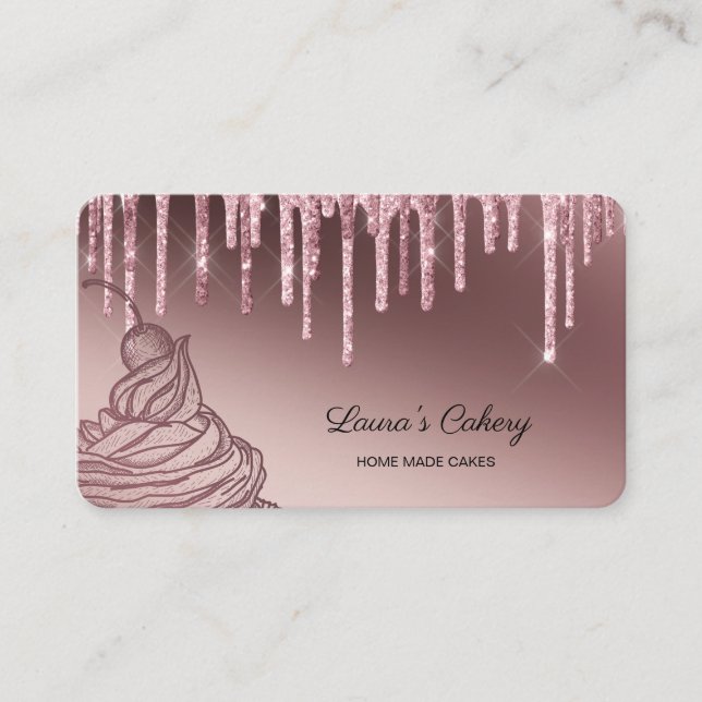 Kuchen & Süßigkeiten Cupcake Zuhause Bäckerei Trop Visitenkarte (Vorderseite)