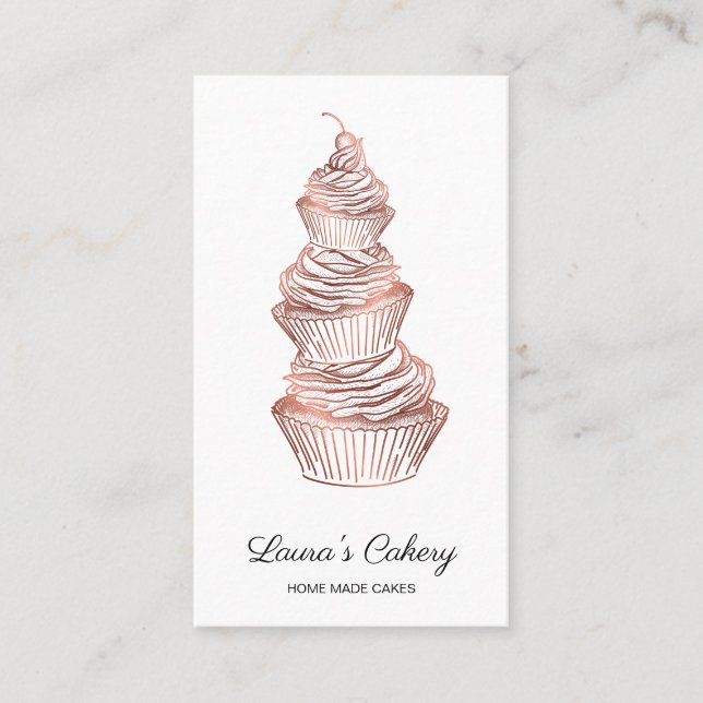 Kuchen & Süßigkeiten Cupcake Zuhause Bäckerei Trop Visitenkarte (Vorderseite)