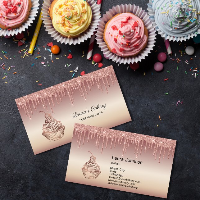 Kuchen & Süßigkeiten Cupcake Zuhause Bäckerei Trop Visitenkarte (Von Creator hochgeladen)
