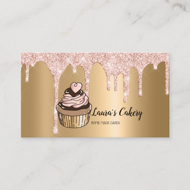Kuchen & Süßigkeiten Cupcake Zuhause Bäckerei Trop Visitenkarte (Vorderseite)