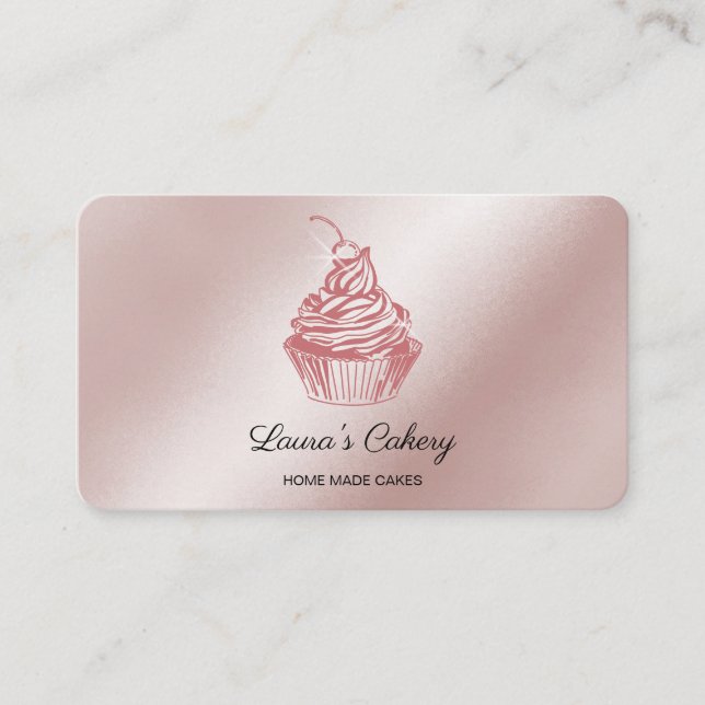 Kuchen & Süßigkeiten Cupcake Zuhause Bäckerei Trop Visitenkarte (Vorderseite)