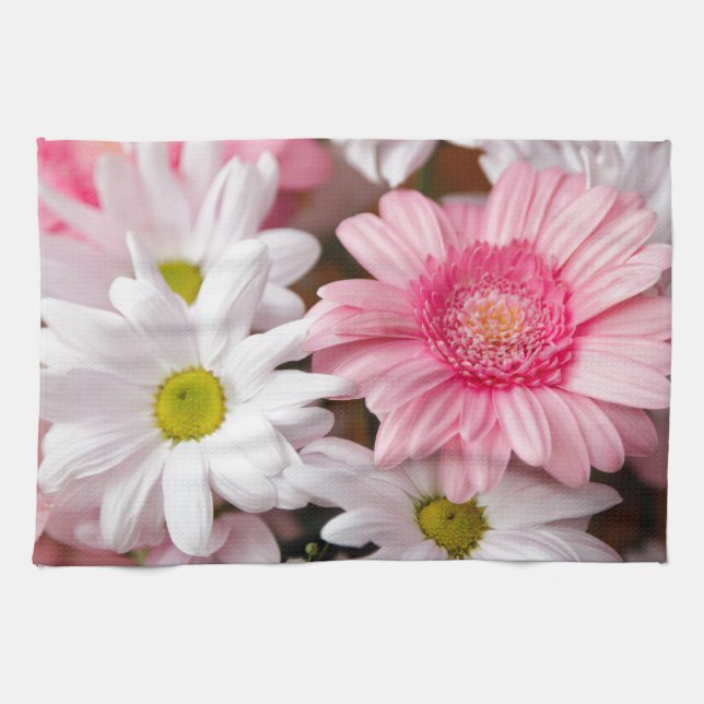 Küchen-Tücher - Gänseblümchengerbera-Blumen Küchentuch (Horizontal)