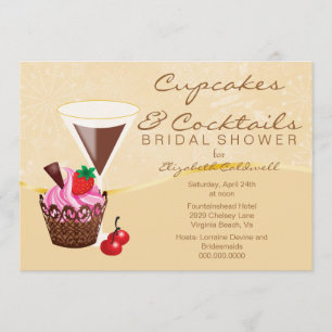 Kuchen-u. Cocktail-Brautparty-Einladung Einladung