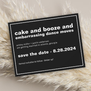 Kuchen und Alkohol lustiger Save-the-Date-Kalender Save The Date