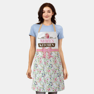 Küchen- und Aquarell-Pink-Cupcake mit eigenem Name Schürze