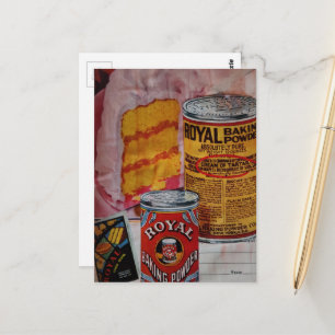 Kuchen und Backpulver Collage Postkarte