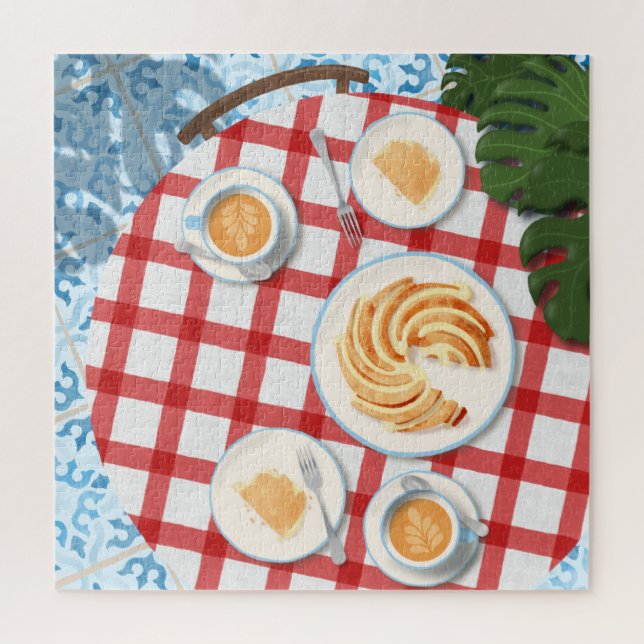 Kuchen und Kaffee für zwei Personen (Vertikal)