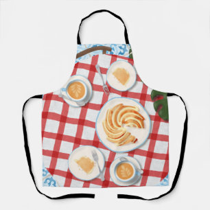 Kuchen und Kaffee für zwei Personen Schürze