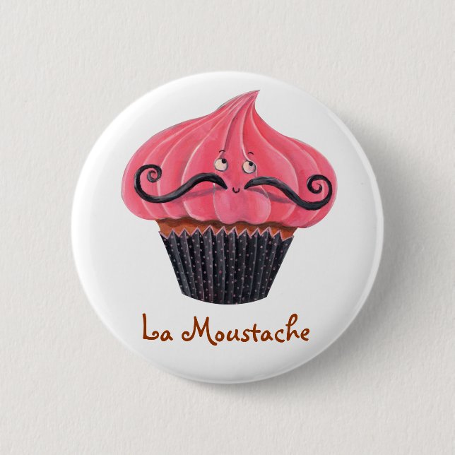 Kuchen-und La-Schnurrbart Button (Vorderseite)