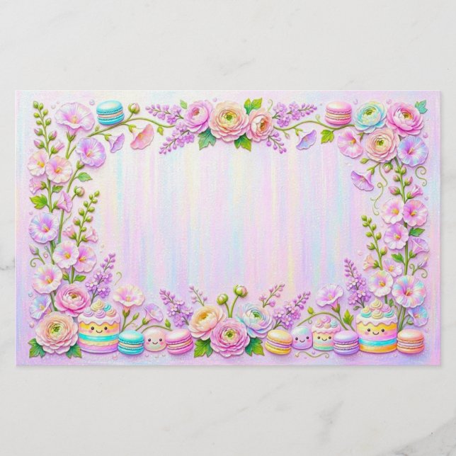 Kuchen- und Macaron-Papierwaren  Briefpapier (Vorderseite)
