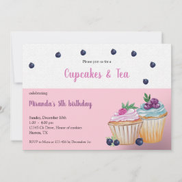 Kuchen und Tee Geburtstagsparty Einladung