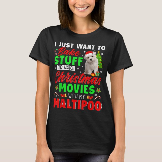 Kuchen und Weihnachtsfilme mit meinem Malz ansehen T-Shirt (Vorderseite)