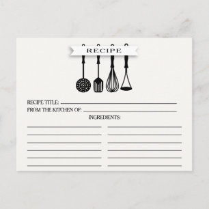 Küchen Utensil Brautparty Recipe Cards Postkarte