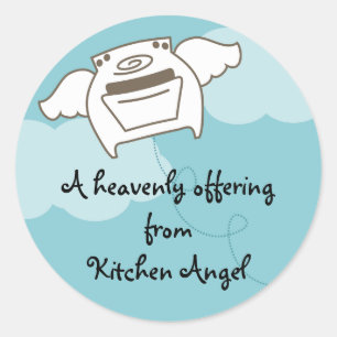 Küchenengelsfliegen-Ofenofen, der Backen… kocht Runder Aufkleber