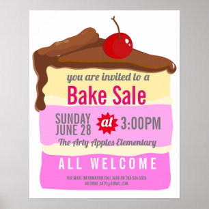 Kuchenfundrasierschule PTO PTA Wohltätigkeit Poster