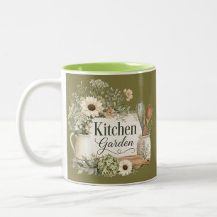 Küchengarten-Serviertablett Zweifarbige Tasse