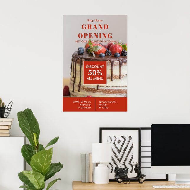 Kuchengebäck Kleine Unternehmen Große Eröffnungs-F Poster (Heimbüro)