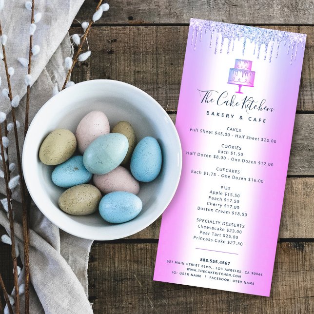 Kuchengebäck Lila Glitzer Tropfen Konditorei Koch  Werbekarte (Von Creator hochgeladen)