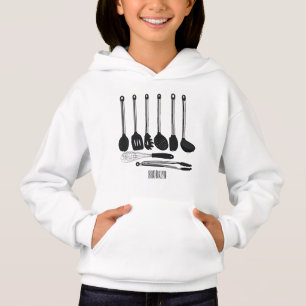 Küchengeräte-Cartoon-Abbildung Hoodie
