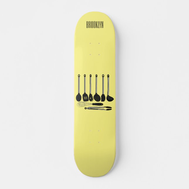 Küchengeräte-Cartoon-Abbildung Skateboard (Vorne)