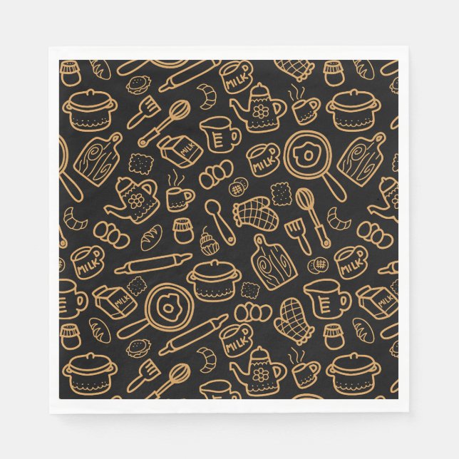 Küchengeschirr Black Brown Serviette (Vorderseite)
