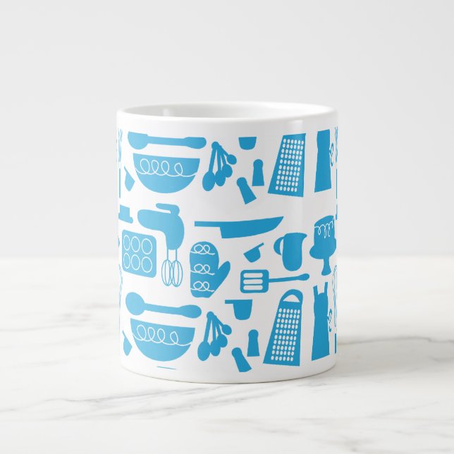 Küchengeschirr-Muster Jumbo-Tasse (Vorderseite)
