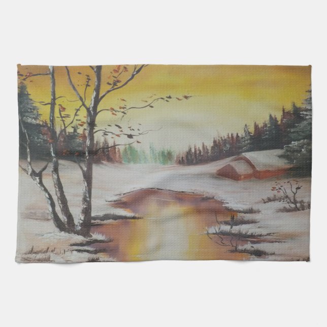 Küchenhandtuch Ann Hayes Painting Winterszene Küchentuch (Horizontal)