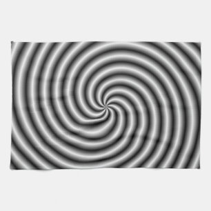 Küchenhandtuch Der Swirl in Schwarz und Weiß Handtuch