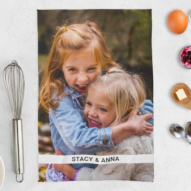 Küchenhandtuch Foto & Name Vorlage Geschirrtuch (Von Creator hochgeladen)