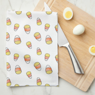 Küchenhandtuch mit Candy Corn im Herbst Geschirrtuch