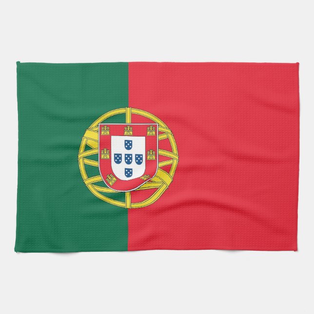Küchenhandtuch mit der Flagge Portugals Geschirrtuch (Horizontal)